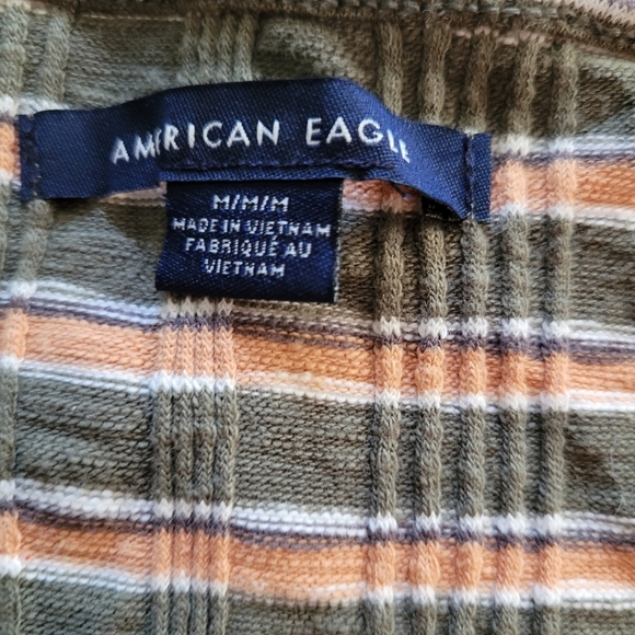 American Eagle striped button tee medium - Picture 3 of 4